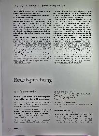 Vorschauseite 1: Rechtsprechung