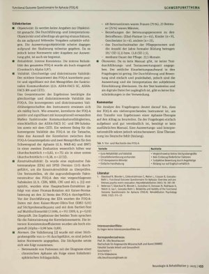 Vorschauseite 2: Functional Outcome Questionnaire for Aphasia (FOQ-A)