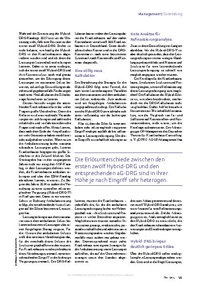 Vorschauseite 2: Hybrid-DRG: Die ersten zwölf unter der Lupe