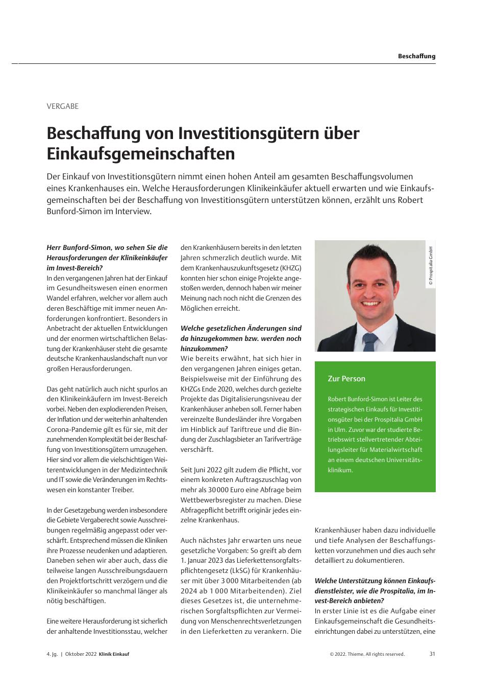 Vorschauseite 1: Vergabe: Beschaffung von Investitionsgütern über Einkaufsgemeinschaften