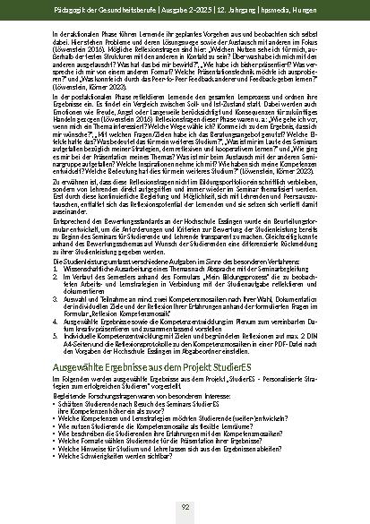 Vorschauseite 6: StudierES – Best-Practice-Beispiel für Kompetenzentwicklung durch Reflexion und flexible Lernräume
