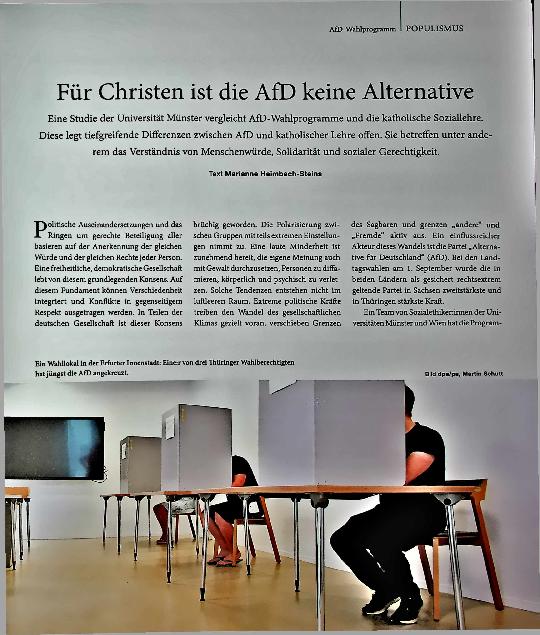 Vorschauseite 1: Für Christen ist die AfD keine Alternative.
