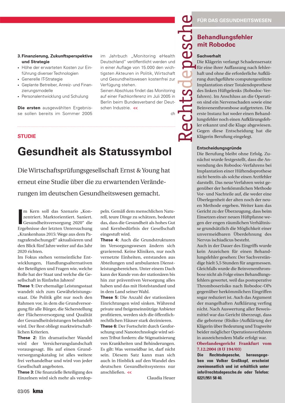 Vorschauseite 1: Behandlungsfehler mit Robodoc