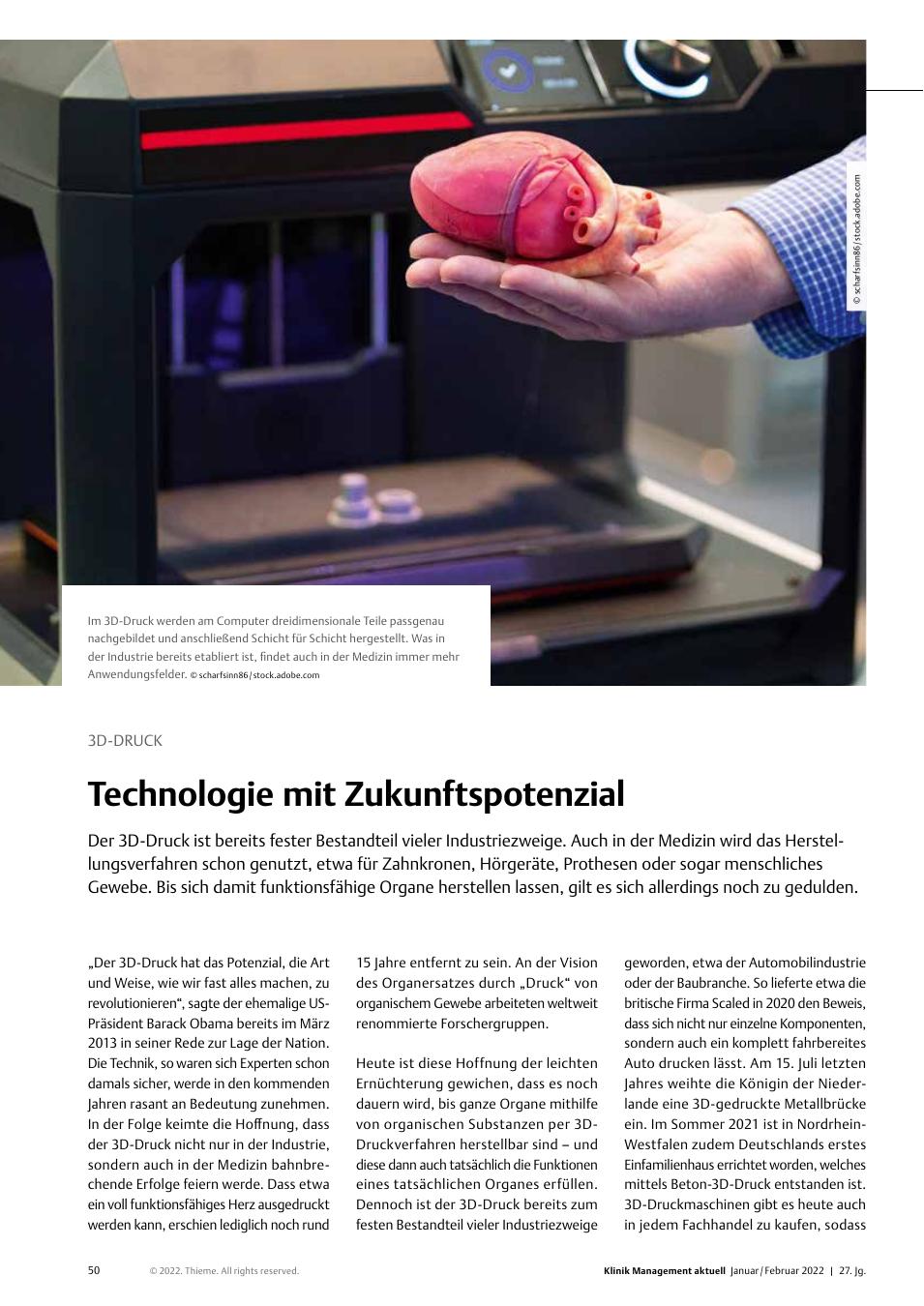 Vorschauseite 1: 3D-Druck: Technologie mit Zukunftspotenzial