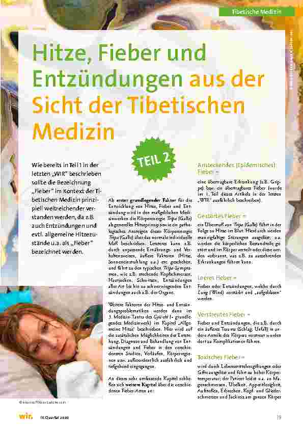 Vorschauseite 1: Hitze, Fieber und Entzündungen aus der Sicht der Tibetischen Medizin