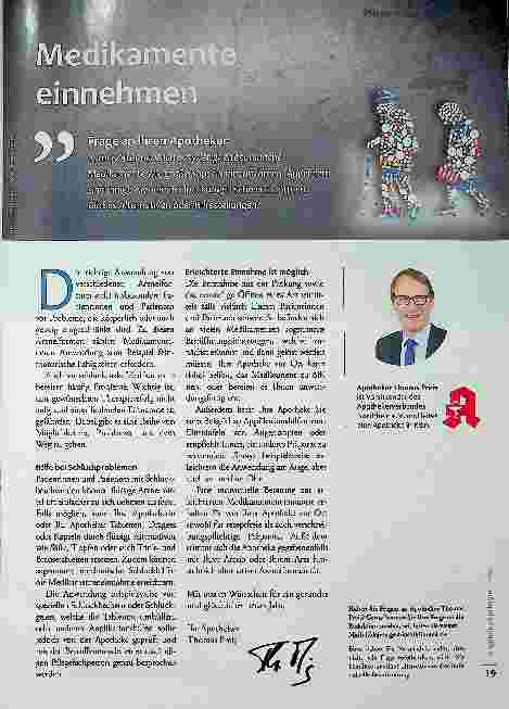 Vorschauseite 1: Medikamente einnehmen? Frage an Ihren Apotheker.