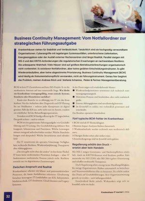 Vorschauseite 1: Business Continuity Management: Vom Notfallordner zur strategischen Führungsaufgabe