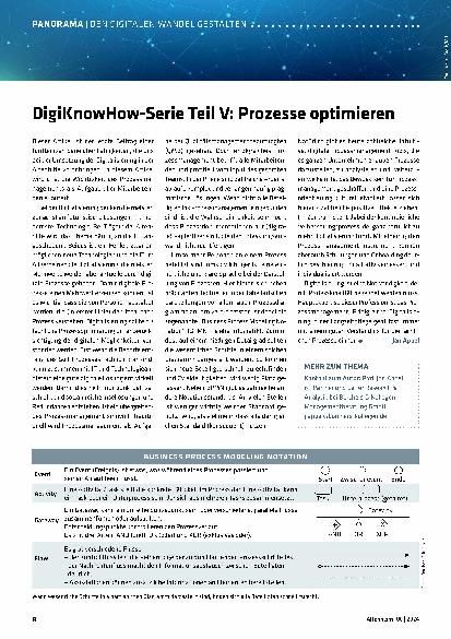 Vorschauseite 1: DigiKnowHow-Serie Teil V: Prozesse optimieren