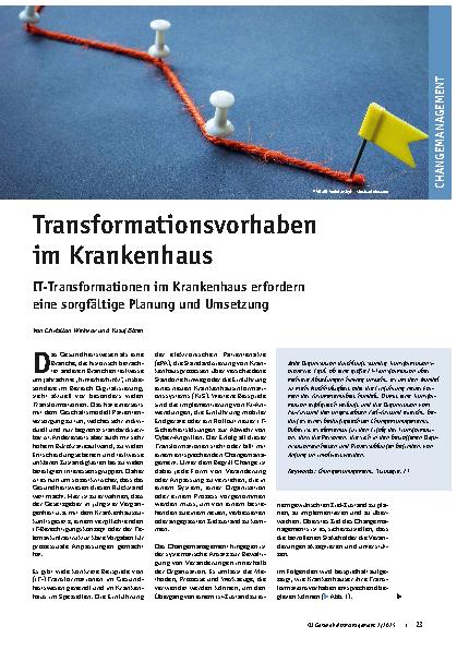 Vorschauseite 1: Transformationsvorhaben im Krankenhaus