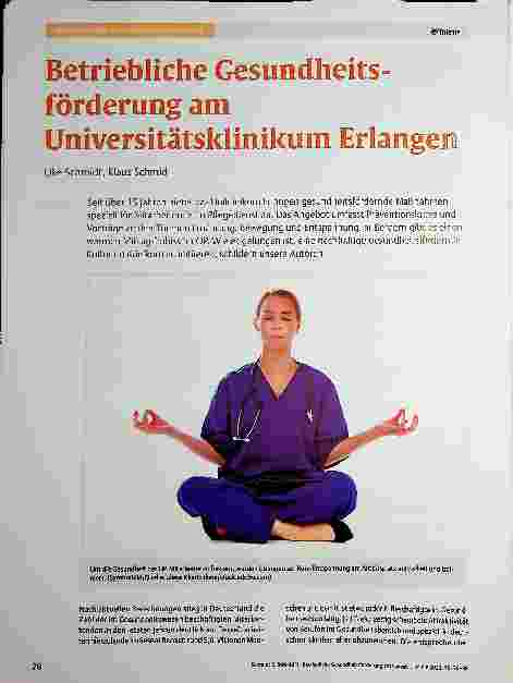 Vorschauseite 1: Betriebliche Gesundheitsförderung am Universitätsklinikum Erlangen