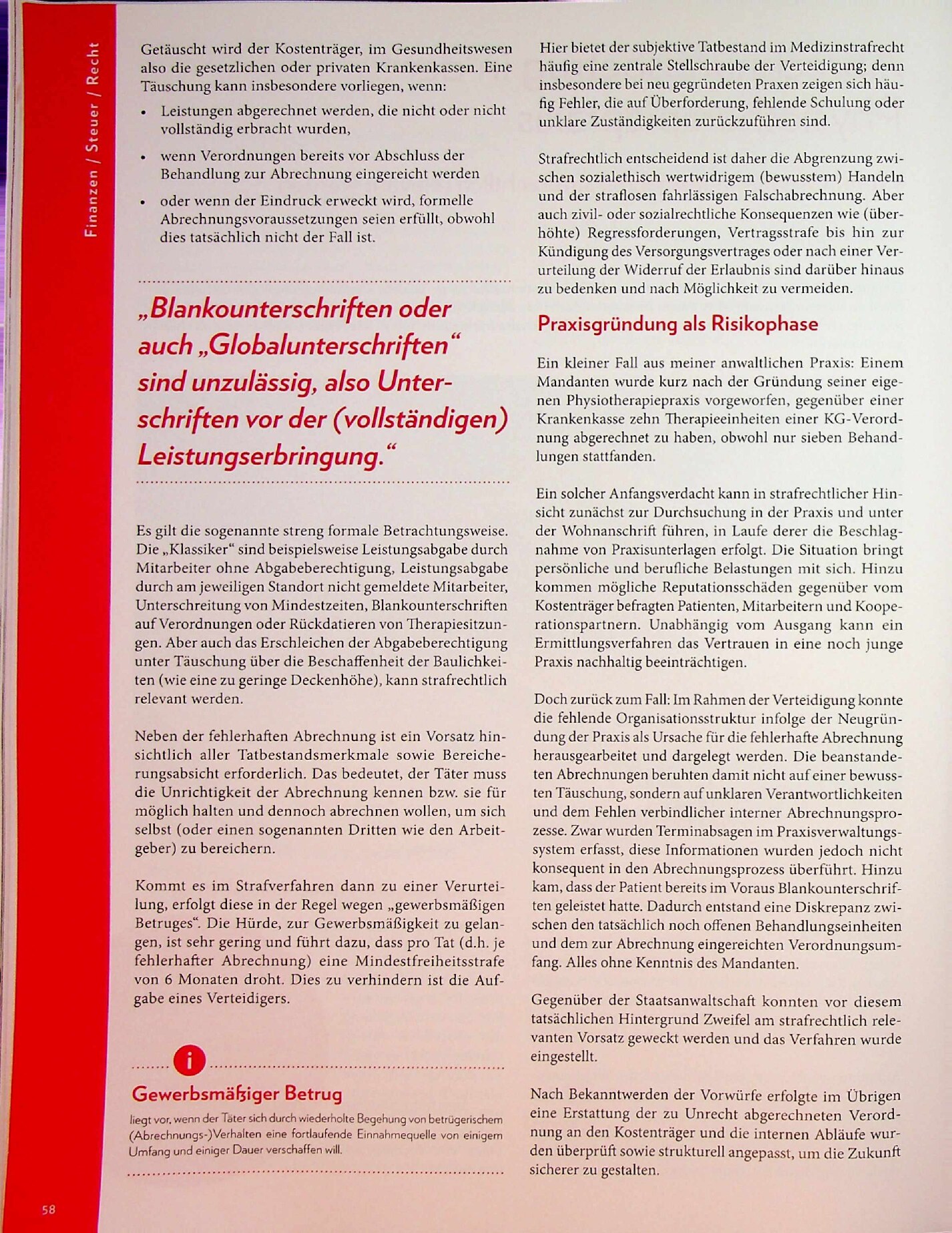 Vorschauseite 2: Abrechnungsbetrug in der Physiotherapiepraxis: Wenn Organisationsmängel strafrechtlich relevant werden