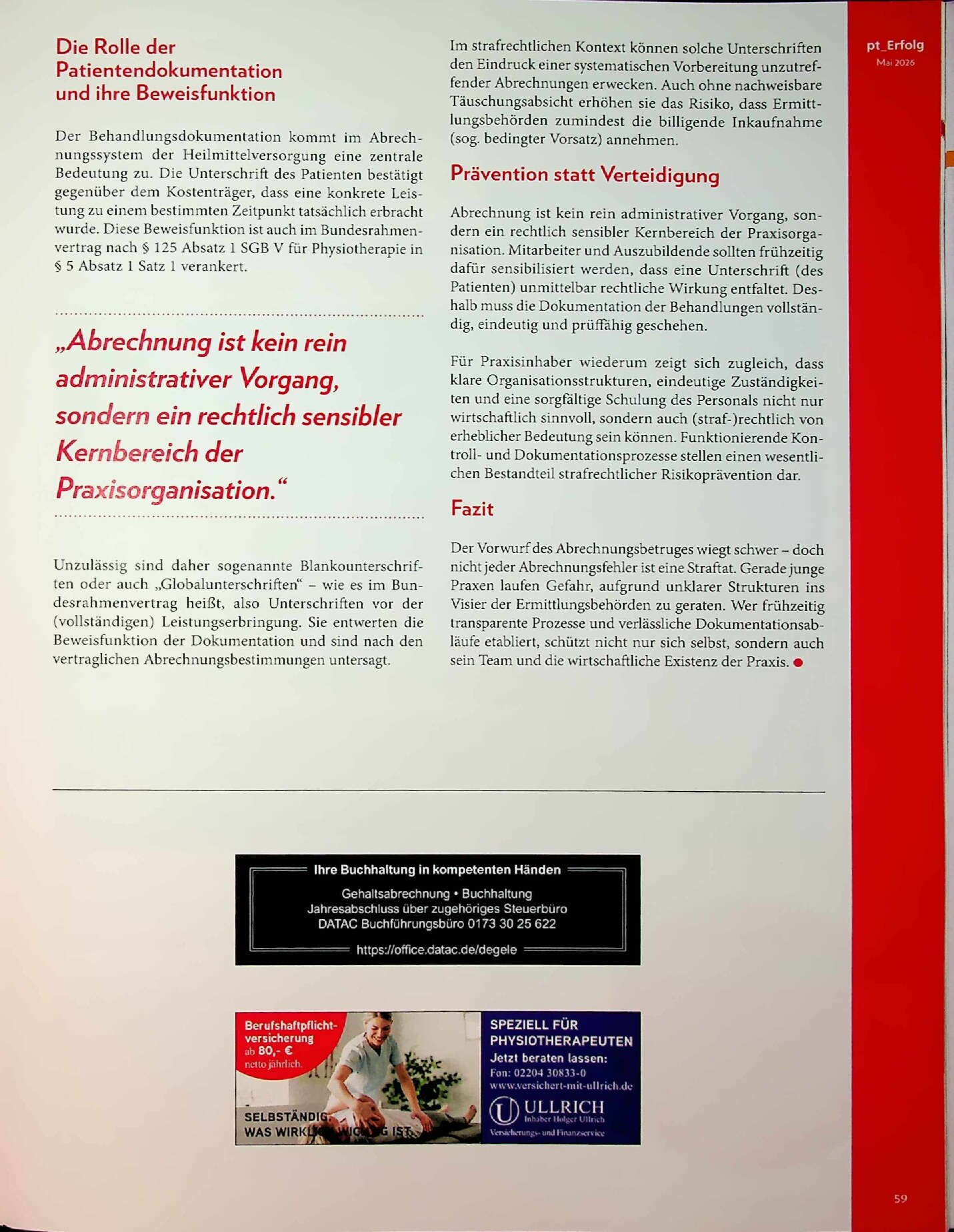 Vorschauseite 3: Abrechnungsbetrug in der Physiotherapiepraxis: Wenn Organisationsmängel strafrechtlich relevant werden