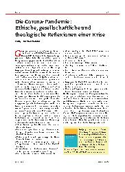 Vorschauseite 1: Die Corona-Pandemie: Ethische, gesellschaftliche und theologische Reflexionen einer Krise
