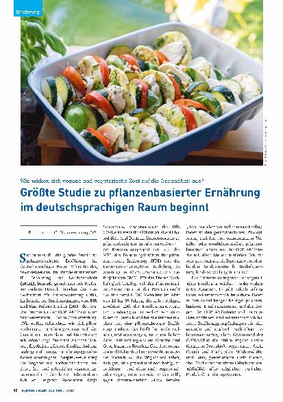 Vorschauseite 1: Größte Studie zu pflanzenbasierter Ernährung im deutschsprachigen Raum beginnt