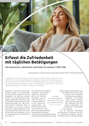Vorschauseite 1: Erfasst die Zufriedenheit mit täglichen Betätigungen Das Assessment „Satisfaction with Daily Occupations“ (SDO-OB)