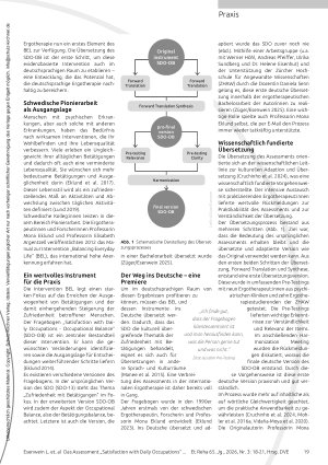 Vorschauseite 2: Erfasst die Zufriedenheit mit täglichen Betätigungen Das Assessment „Satisfaction with Daily Occupations“ (SDO-OB)