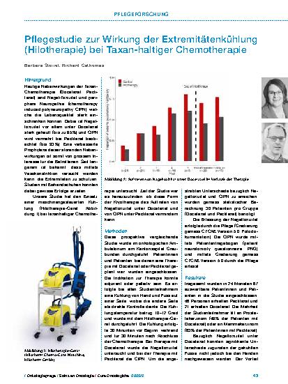 Vorschauseite 1: Pflegestudie zur Wirkung der Extremitätenkühlung (Hilotherapie) bei Taxan-haltiger Chemotherapie