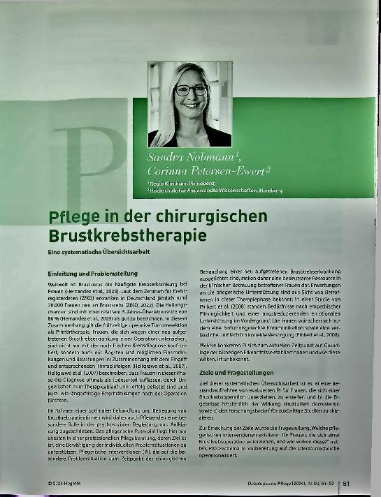 Vorschauseite 1: Pflege in der chirurgischen Brustkrebstherapie