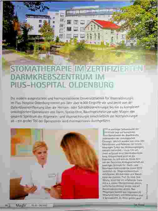 Vorschauseite 1: Stomatherapie im Zertifizierten Darmkrebszentrum im Pius-Hospital Oldenburg