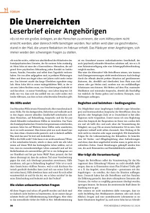 Vorschauseite 1: Die Unerreichten Leserbrief einer Angehörigen