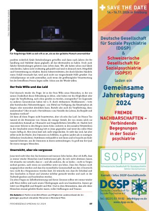 Vorschauseite 2: Die Unerreichten Leserbrief einer Angehörigen