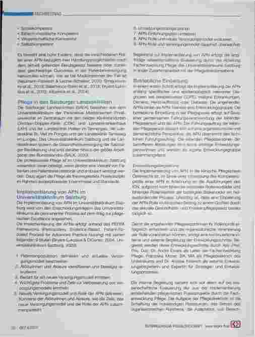 Vorschauseite 2: Die Implementierung von Advanced Practice Nurses im Universitätsklinikum Salzburg