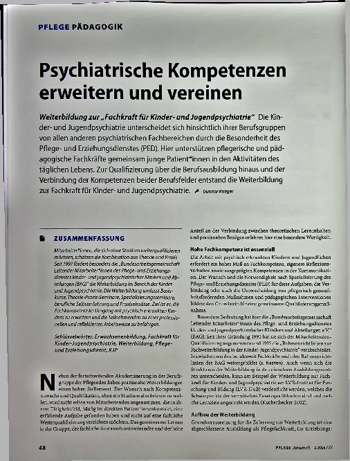 Vorschauseite 1: Psychiatrische Kompetenzen erweitern und vereinen