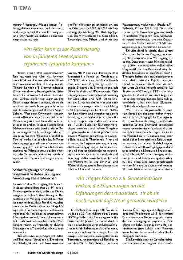 Vorschauseite 3: Gewalterfahrung im Lebensverlauf: Trauma-Reaktivierungen und Re-Traumatisierungen im Alter