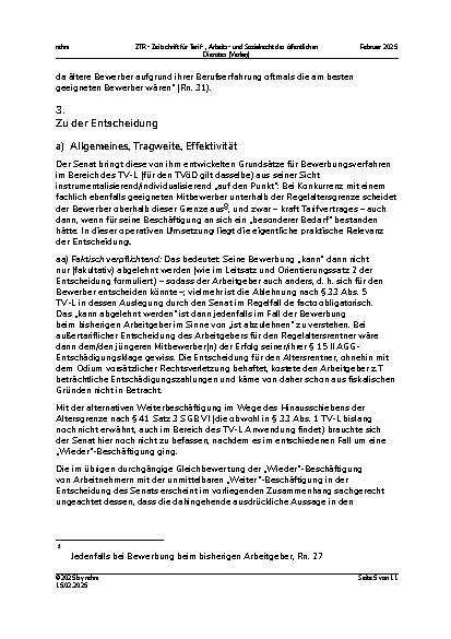 Vorschauseite 5: Weiterund Wiederbeschäftigung nach der Regelaltersgrenze – Zugang nur auf „jugendfreiem“ Bewerberfeld?