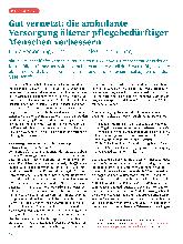 Vorschauseite 1: Gut vernetzt: die ambulante Versorgung älterer pflegebedürftiger Menschen verbessern