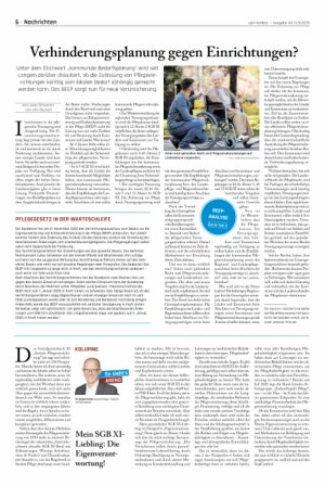 Vorschauseite 1: Verhinderungsplanung gegen Einrichtungen?