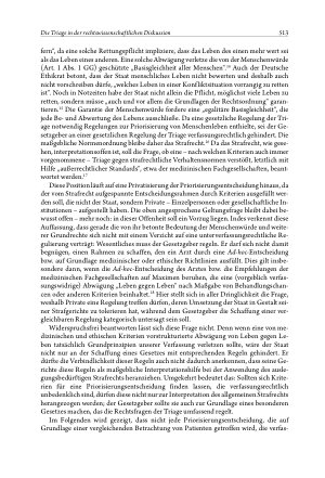 Vorschauseite 5: Die Triage in der rechtswissenschaftlichen Diskussion