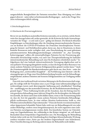Vorschauseite 6: Die Triage in der rechtswissenschaftlichen Diskussion