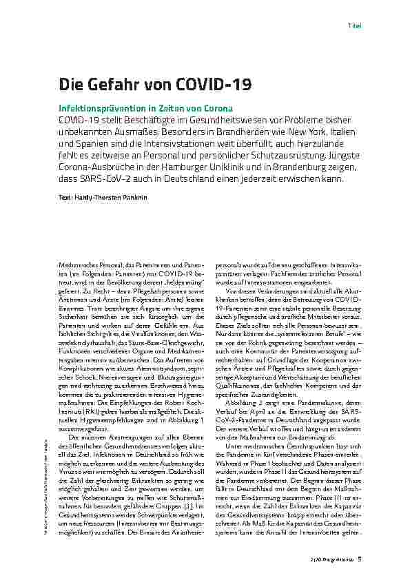 Vorschauseite 1: Die Gefahr von COVID-19 - Infektionsprävention in Zeiten von Corona