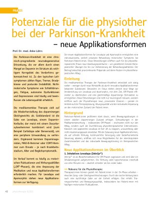 Vorschauseite 1: Potenziale für die physiotherapeutische Behandlung bei der Parkinson-Krankheit