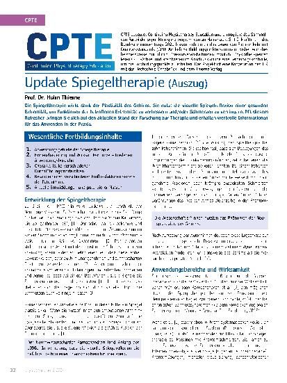 Vorschauseite 1: CPTE Update Spiegeltherapie (Auszug)
