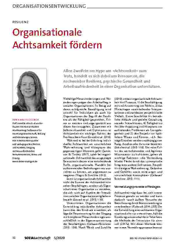 Vorschauseite 1: RESILIENZ: Organisationale Achtsamkeit fördern