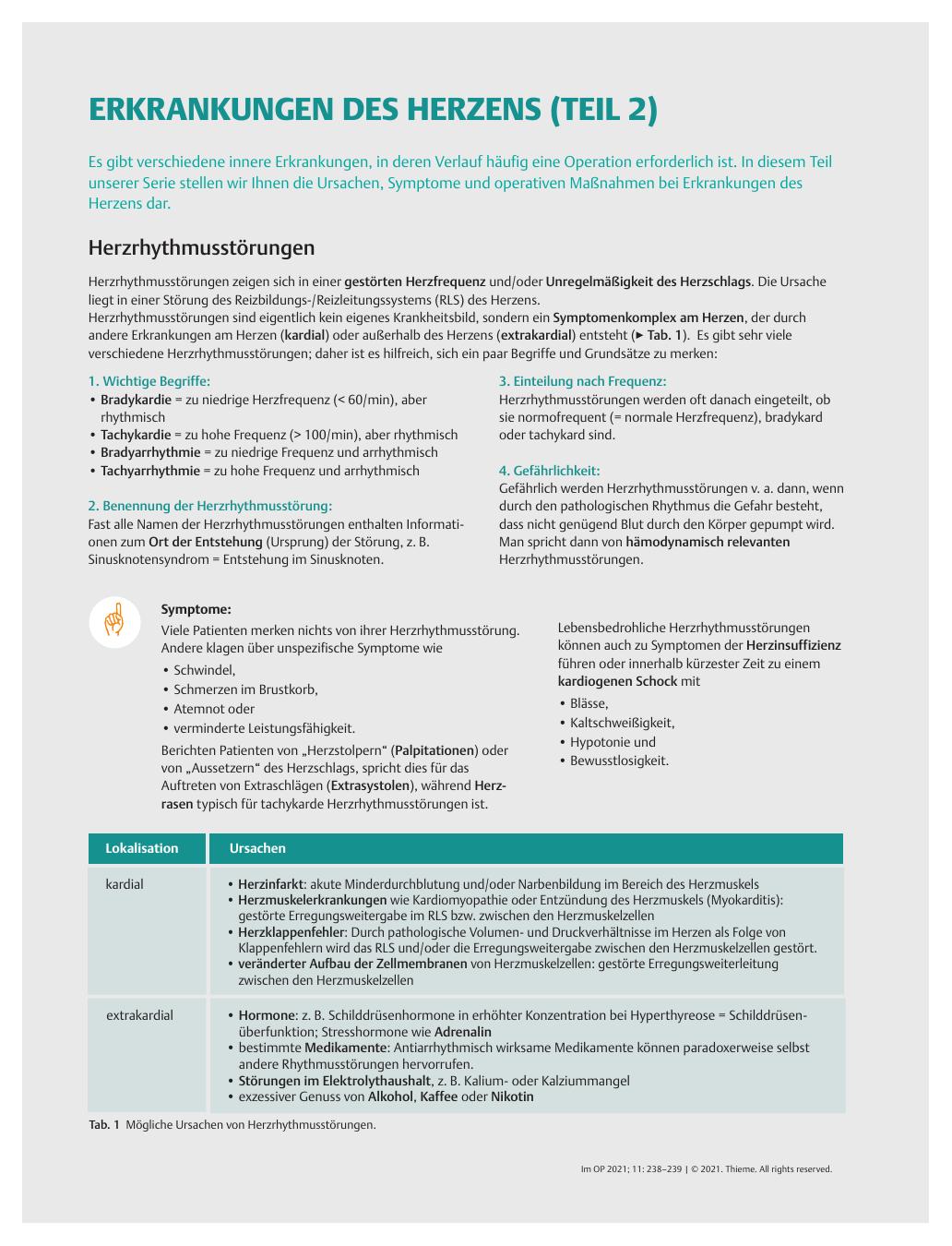 Vorschauseite 1: Erkrankungen des Herzens (Teil 2)