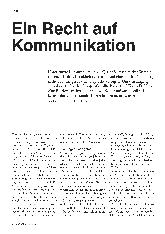 Vorschauseite 1: Ein Recht auf Kommunikation