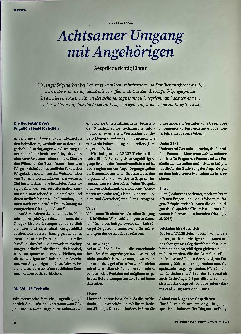 Vorschauseite 1: Achtsamer Umgang mit Angehörigen: Gespräche richtig führen