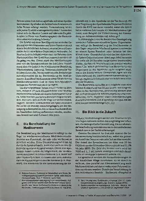 Vorschauseite 3: Medikationsmanagement in Spitex-Organisationen - eine pharmazeutische Perspektive