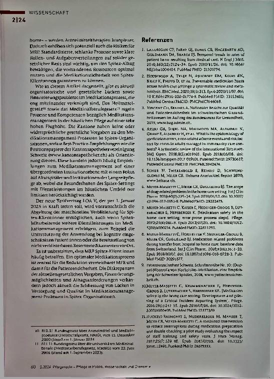 Vorschauseite 4: Medikationsmanagement in Spitex-Organisationen - eine pharmazeutische Perspektive