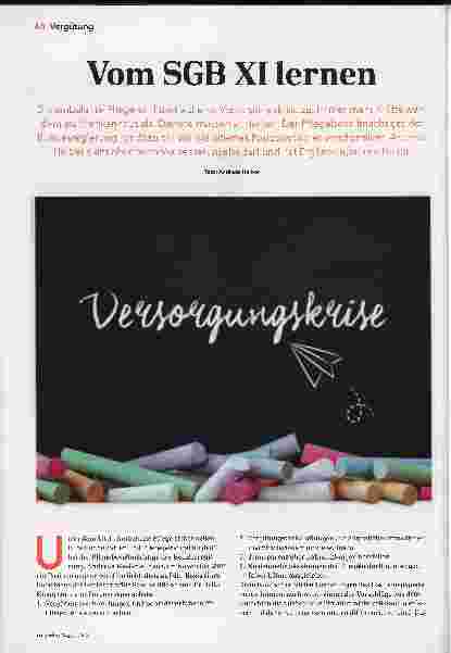 Vorschauseite 1: Vom SGB XI lernen.