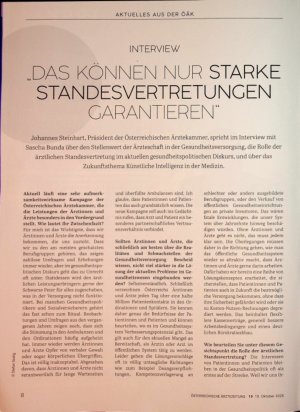 Vorschauseite 1: " Das können nur starke Standesvertretungen garantieren "