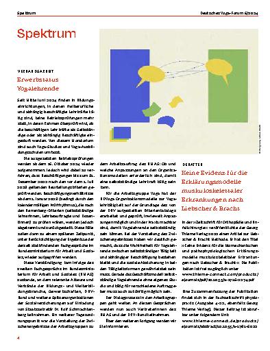 Vorschauseite 1: Spektrum Erwerbsstatus Yogalehrende