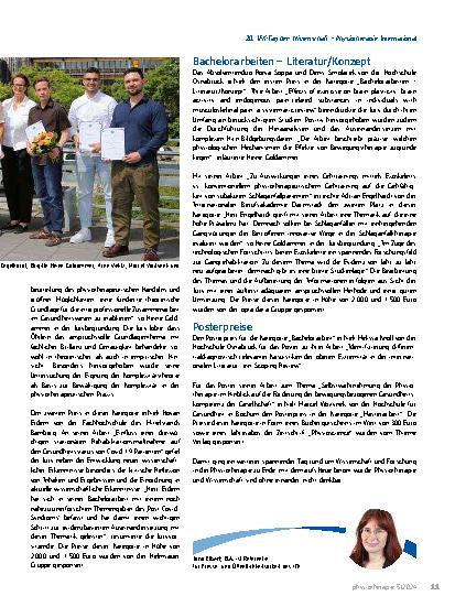 Vorschauseite 4: 20. IFK-Tag der Wissenschaft Physiotherapie