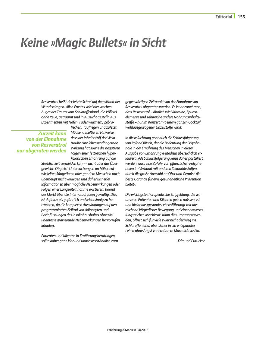 Vorschauseite 1: Keine „Magic Bullets” in Sicht