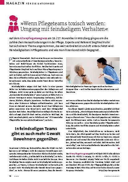 Vorschauseite 1: »Wenn Pflegeteams toxisch werden: Umgang mit feindseligem Verhalten«