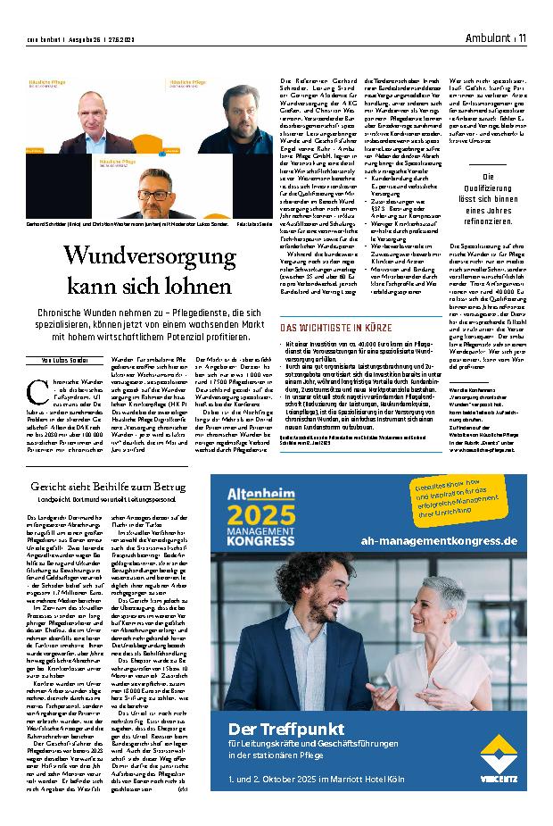 Vorschauseite 1: Wundversorgung kann sich lohnen