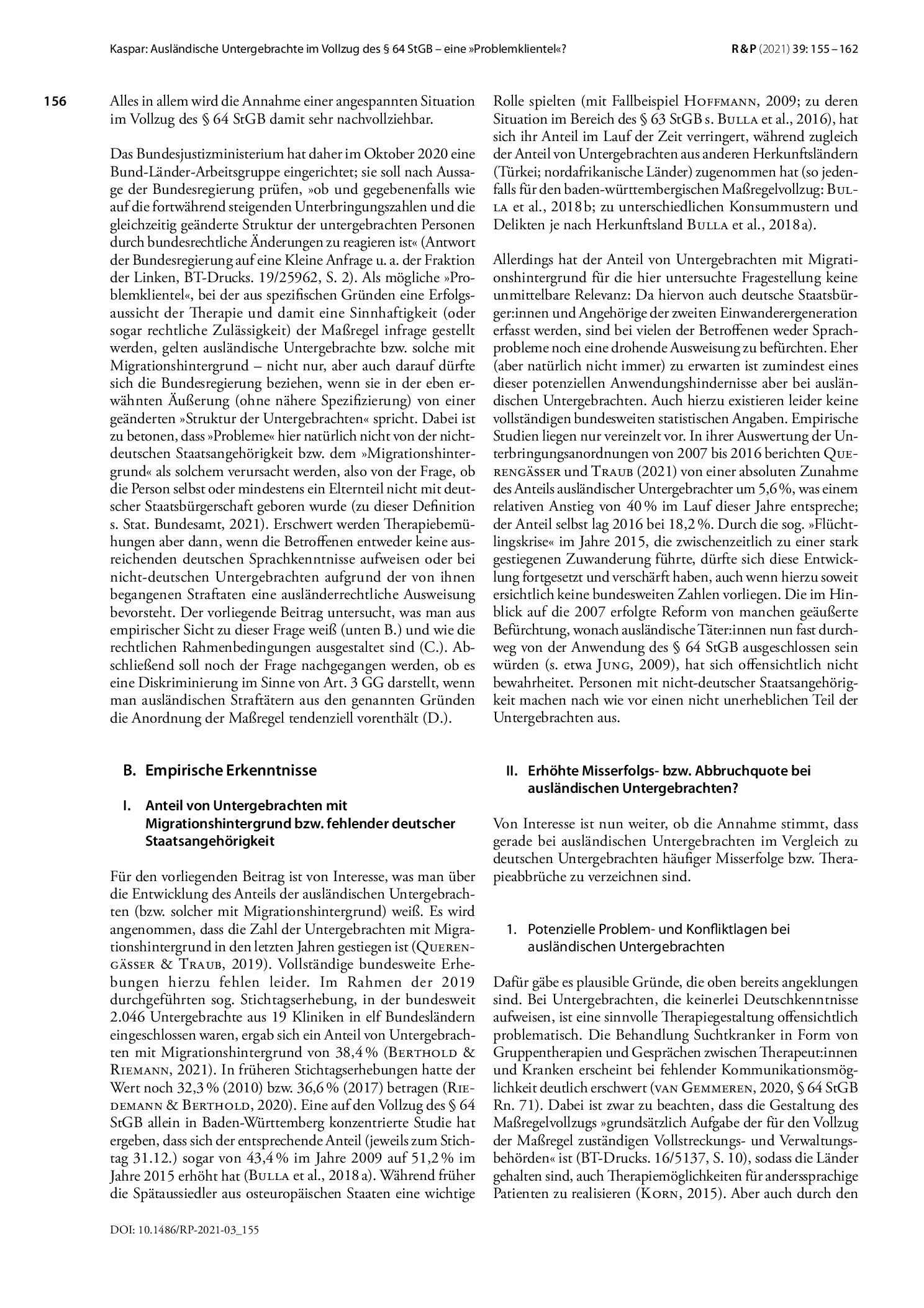 Vorschauseite 2: Ausländische Untergebrachte im Vollzug des § 64 StGB – eine »Problemklientel«?